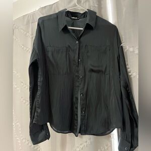 Ladies Black Satin Blouse